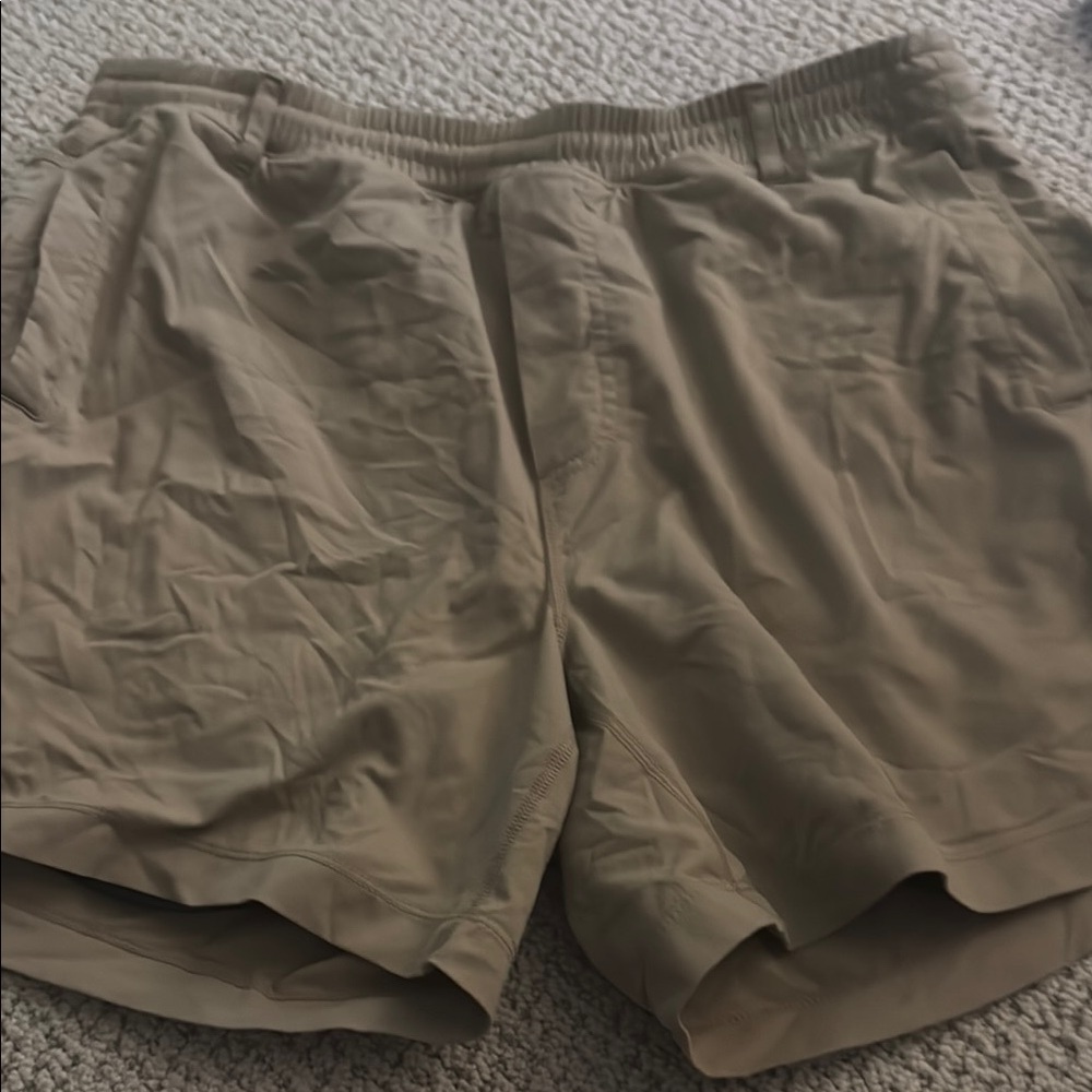 Birddogs Tan Athletic Shorts Modern Cut Cotton Blend